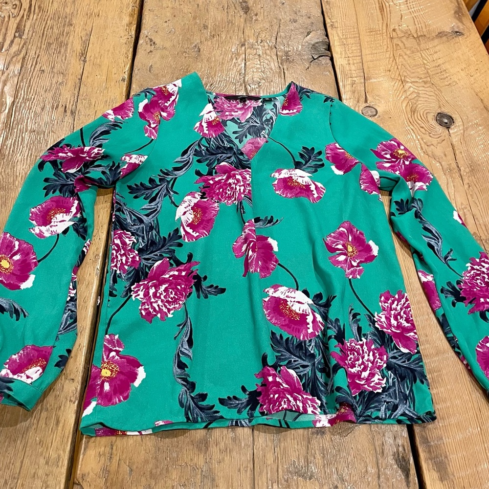 VERO MODA Floral Hot Pink Poppies Print Blouse